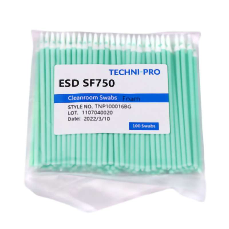 Cleanroom ESD Foam Swab, Static Dissipative Swab Handle, 100/Bg
